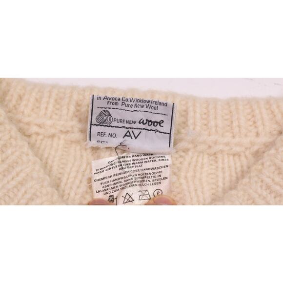 Maura O'Brien of Tara Hill Ireland Fisherman Wool Heavy Knit Sweater Men's Small - Picture 6 of 6